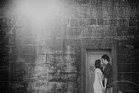 A kiss is still a kiss - engagement session at Cockatoo Island