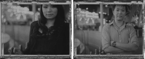 Polaroid portraits of Kristin & Steven at Luna Park